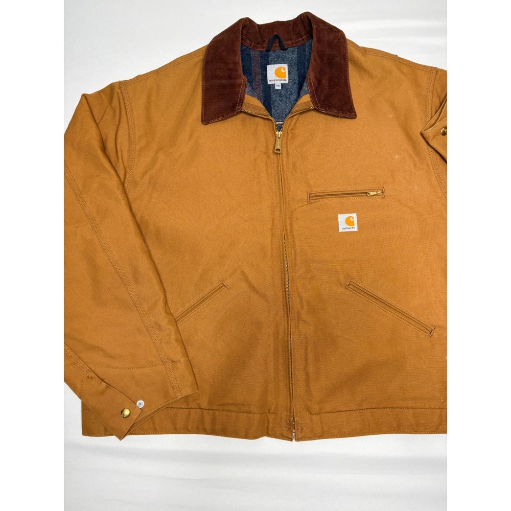 Carhartt Detroit Jacket J001 BRN Brown Duck Blanket Lined USA Made Mens 3XL